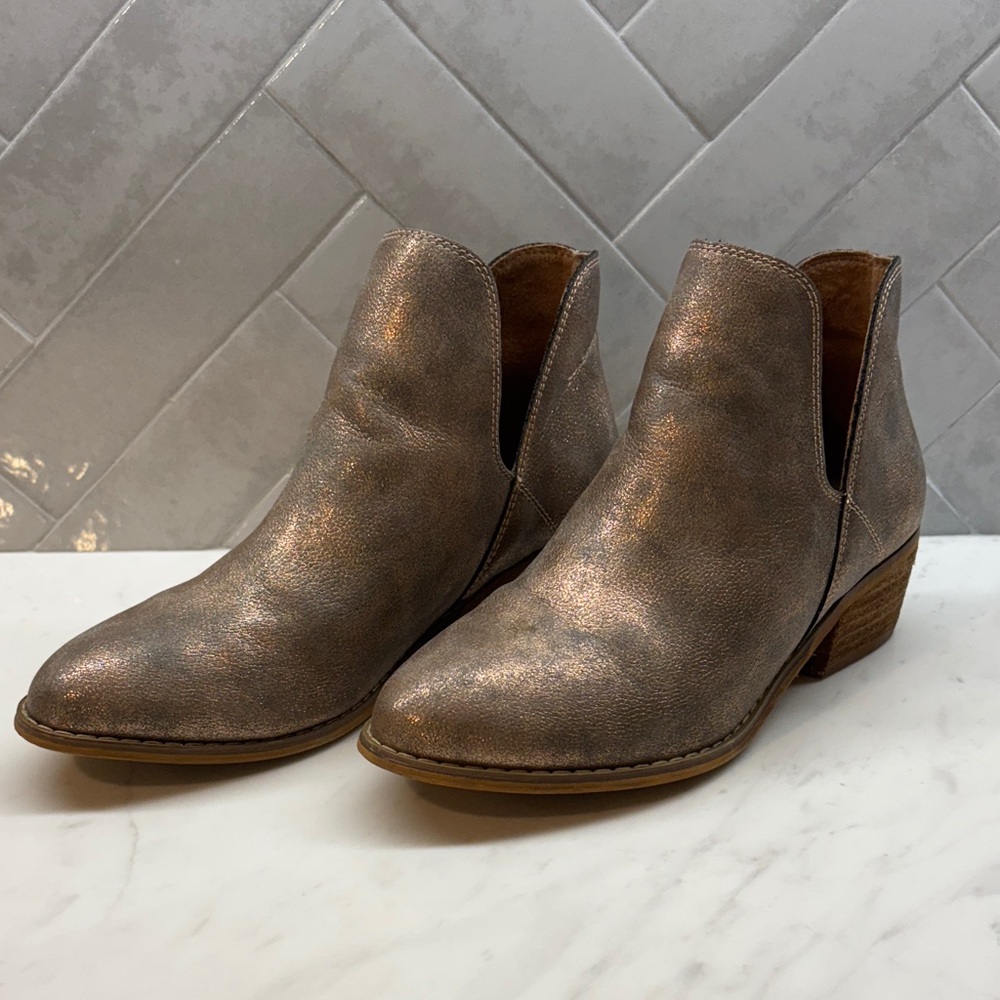 Shimmering Metallic Ankle Booties